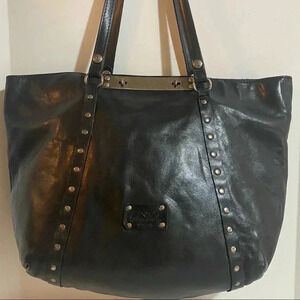 Patricia Nash black leather tote bag